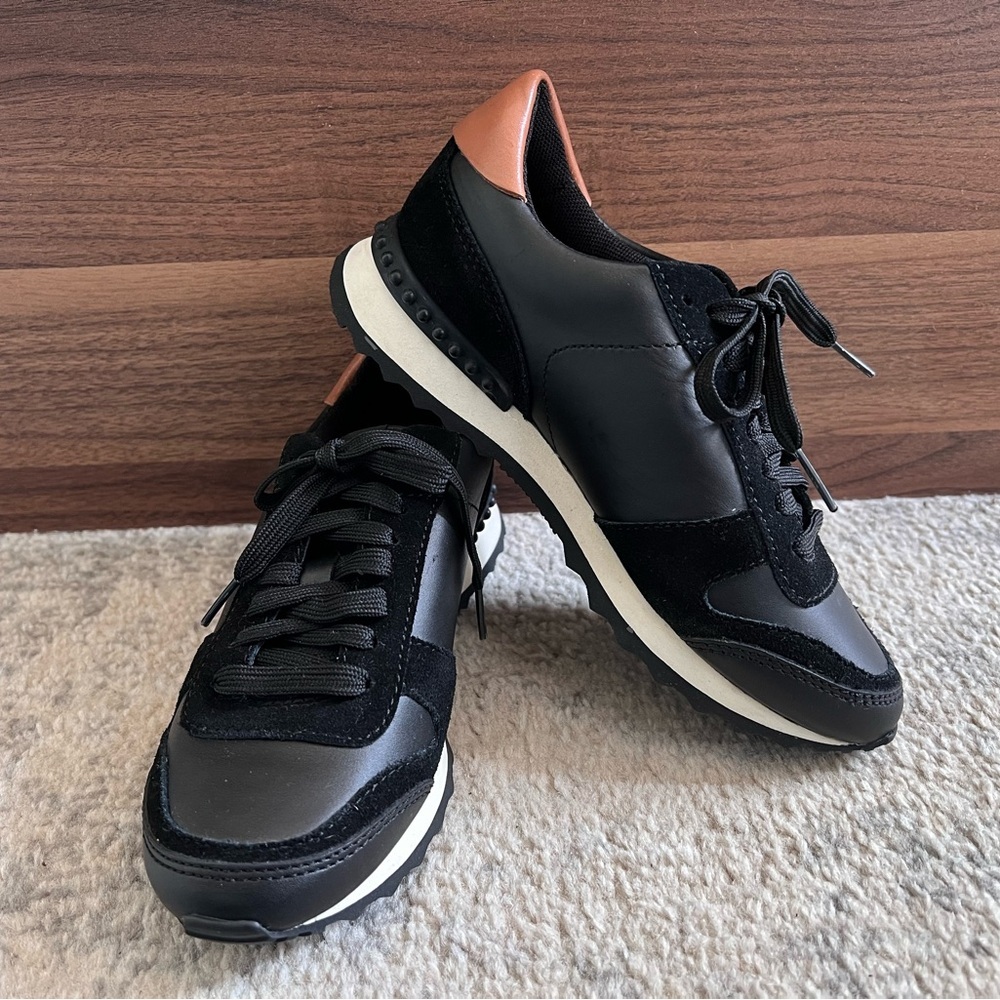 New Coach Rebecca Suede/Leather Black/Saddle Sneakers Women’s Sz 5